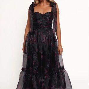 Whimsical Black Floral Dress